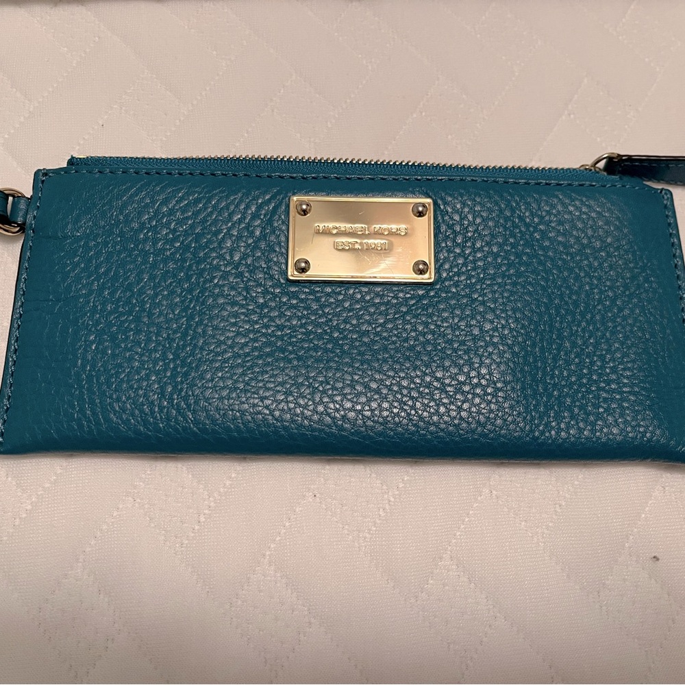 Blue Michael Kors Wristlet